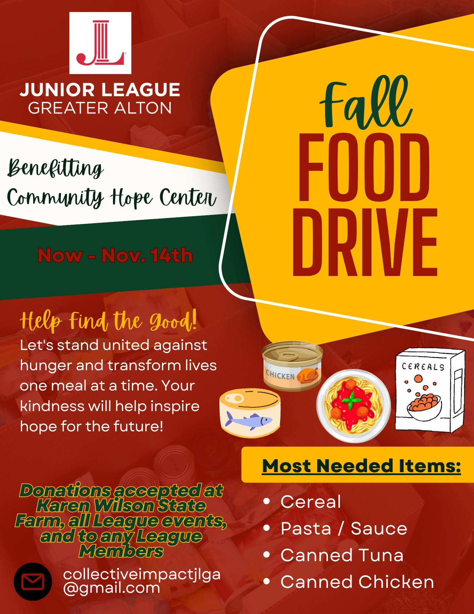 Junior League of Greater Alton to Host Fall Food Drive